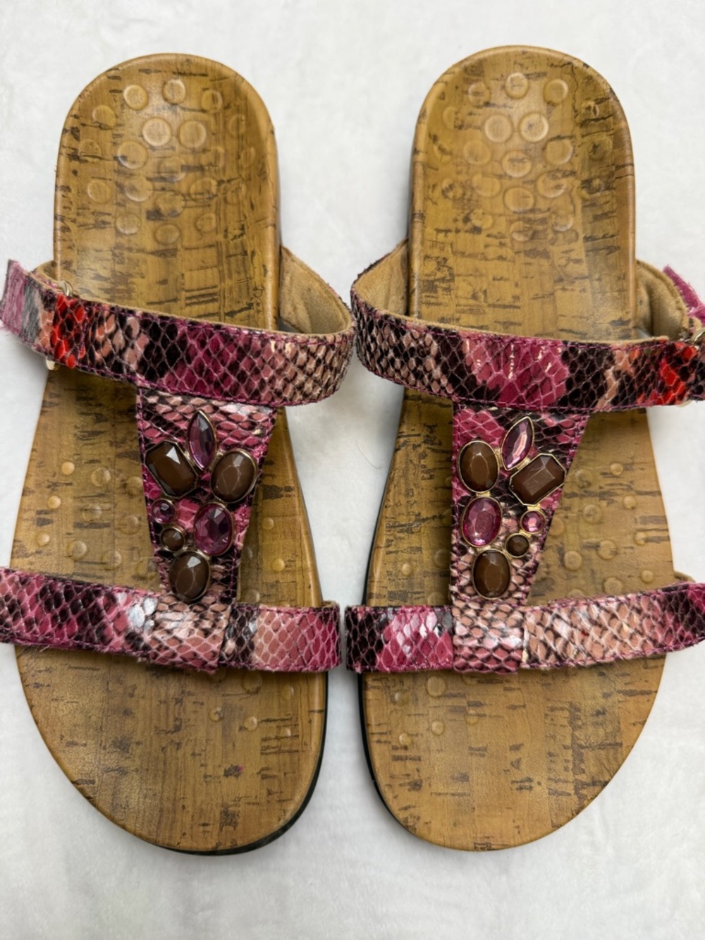Vionic Vivian Jewel Embellished Sandals Size 8 Boho Comfort Casual Chic Vacation